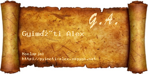 Gyimóti Alex névjegykártya